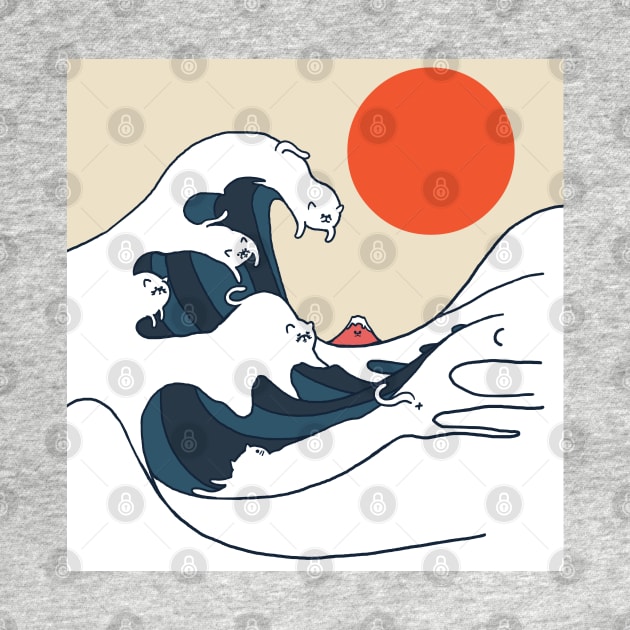 The Great Wave of Cats by huebucket